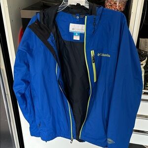 Columbia Royal Blue Jacket with Lime Accents med large new never worn